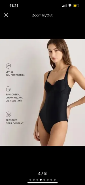 New Quince Italian Underwire One-Piece Swimsuit in Navy Blue Size Small MSRP $42 thumbnail 6