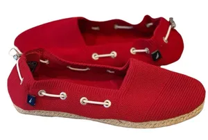 NWT Nautica Red Espadrilles Slip On Shoes Sandals Canvas 7 Flats Comfy thumbnail 1