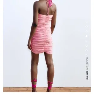 Zara Pink Ruched Halter-Style Mini Dress thumbnail 2
