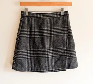 Abercrombie & Fitch Wool Plaid Wrap Mini Skirt Size XS thumbnail 1