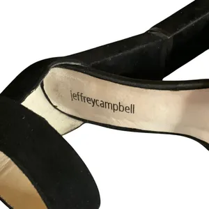 Jeffrey Campbell Lindsay Black Suede Heeled Sandals With Ankle Strap 5 Classic thumbnail 4