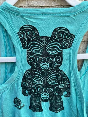 Sure Design Festival Hippie Rave Tribal Totem Bear Dress in Turquoise - S/M thumbnail 4
