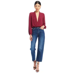 Women's Designer Amanda Uprichard Medium Hera Thong Bodysuit Malbec Top Blouse thumbnail 2