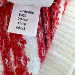 NWT LOFT‎ Women's Fair Isle Striped Crew Neck Sweater Red White XS S/766805 thumbnail 9