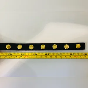 JEUN BANG Women’s Black Slim Belt with‎ Gold Studs thumbnail 7