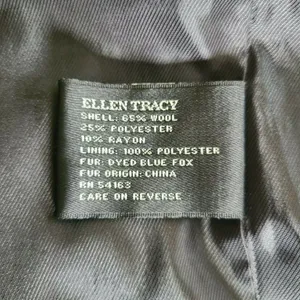 Ellen Tracy Wool Coat Blue Fox Fur Collar‎ Small Navy Blue Luxury Winter Classic thumbnail 6