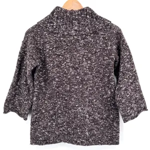J.Crew Wool Sweater Women's Cowl‎ Neck Preppy Dark Academia Brown White Small thumbnail 2