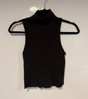 Zara Sleeveless Turtleneck Tank Top - Black‎ thumbnail 1