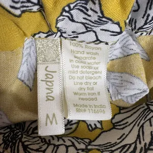 Japna Yellow White Floral Flowers Wrap & Tie Midi Skirt Size Medium Womens thumbnail 4