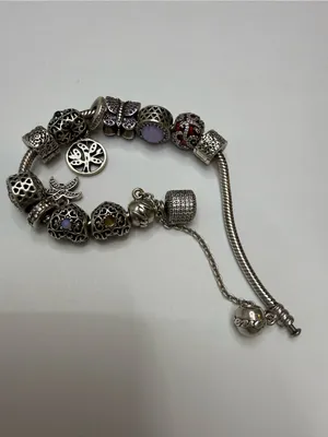 Authentic Pandora Sterling Silver Bracelet with Charm thumbnail 4