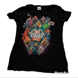 Marvel tshirt‎ Women Size Xs Xsmall shirt top T-shirt tee black juniors DIO-A thumbnail 1