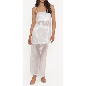 Petal And Pup Vienne Sequin Top & Maxi Skirt Set White Size Small thumbnail 5