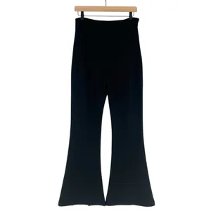 Wdirara Stretch Crepe Black Flared Cutout Hem Women's Side‎ Zip Pants NWT Size M thumbnail 2