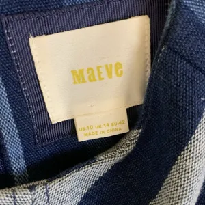 Maeve Blue Chevron Fit And Flare Sleeveless Casual Summer Midi Dress Cotton‎ 10 thumbnail 5