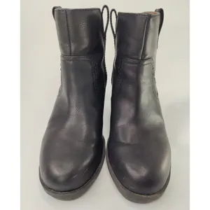 Black Wedge Boot Size 8 Side Zipper thumbnail 2