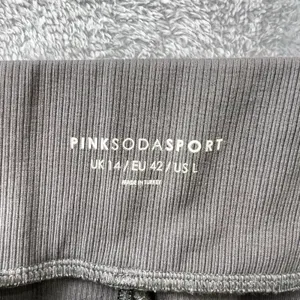 PINK SODA SPORT Ribbed Flare Leggings Pants Charcoal‎ Grey Size Large Athletic thumbnail 4