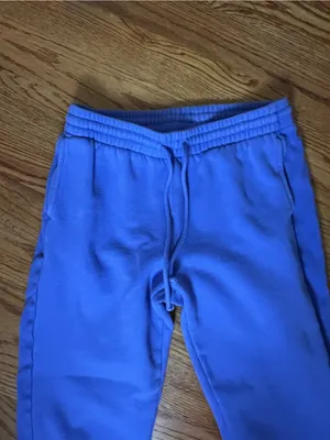 Aritzia TNA Bright Periwinkle Blue Jogger Sweatpants Boyfriend Fleece thumbnail 7