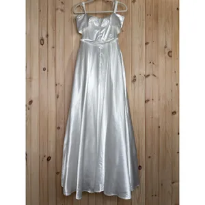 NWT Lulus Greatest Hits White Satin Off-the-Shoulder Maxi Dress Bridal Wedding S thumbnail 7