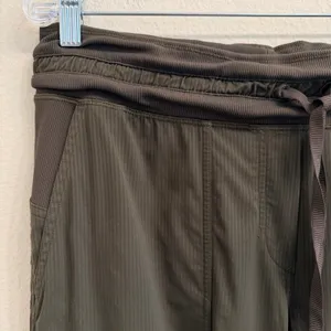 Lululemon Dance Studio Crop II Unlined Pants Dark Olive Women's 10 Drawstring thumbnail 6