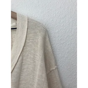 Free People Gritty Boho Granola Girl Earthcore Linen Cotton Shirt Top Medium thumbnail 4