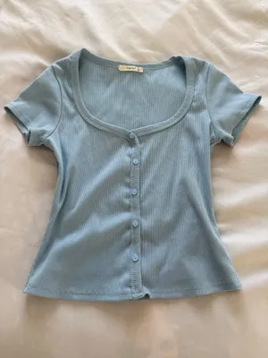 Light Blue Button Up Top thumbnail 3