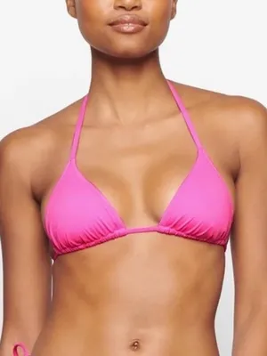 Skims NWT 2pc Bikini Swimsuit Hot Pink Triangle String Bikini top & Bottom M thumbnail 6