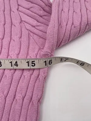 Vtg Y2k 2000s Abercrombie & Fitch Pink Cable Knit Crewneck Sweater Womens Sz Med thumbnail 9
