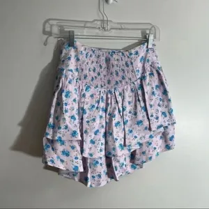 Zara FLORAL SATIN EFFECT MINI SKIRT 7385/043 Small thumbnail 4