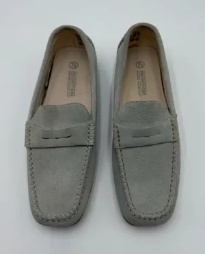 Predictions Men’s Light Gray Suede Penny Loafers Size 7.5 Moc Toe Slip On thumbnail 1