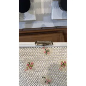 1950s Beaded Reversible Purse Vintage Top Handle Handbag Mid Century cottagecore thumbnail 9