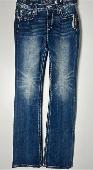 Miss Me Jeans Women's Size 30 Embroidered Embellished Pockets Slim Bootcut Jeans thumbnail 1