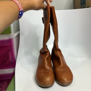 Crocs A-Leigh wedge boots tan casual‎ trendy neutral comfort shoe women size 7.5 thumbnail 3