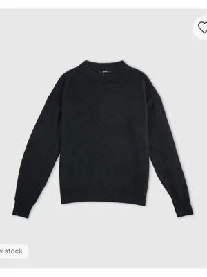 Quince Baby Alpaca Wool Diamond Stitch Crew Neck Sweater Black Size S thumbnail 7