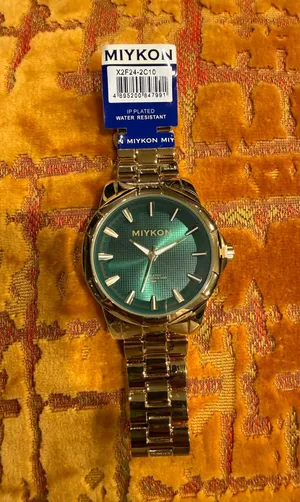 MIYKON Men's Gold Stainless Steel Quartz Watch - Water-Resistant, Green Dial thumbnail 1
