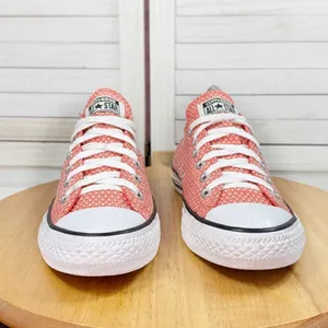 Converse Chuck Taylor All‎ Star Ox Textured Canvas Sneakers Coral Ultra Red 8 thumbnail 2
