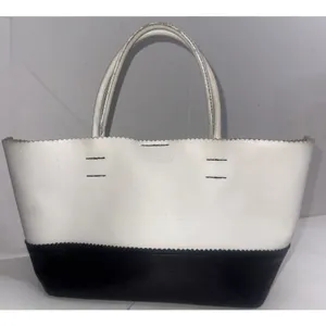Vintage Y2K Hype Colorblock Mod Leather Box Tote Shoulder Bag Handbag Purse thumbnail 4