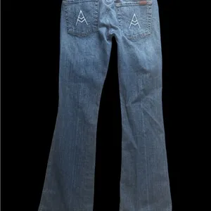vintage 7 for all mankind, low rise, flare a pocket Classic Blue Jeans 31 x 32 thumbnail 2