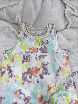 Women's Belle Badgley Mischka Mini Dress Size 4 White Multi-color thumbnail 7