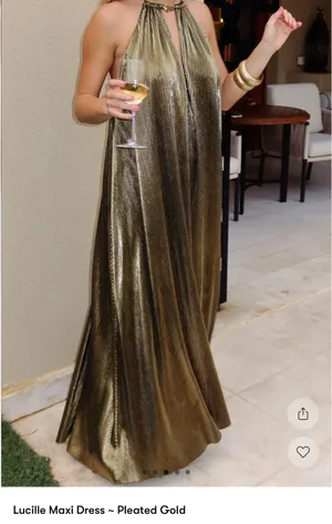 Show Me Your Mumu Gold Metallic Maxi Dress thumbnail 5