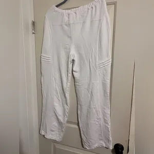 Free People Movement White Pants Cotton Relaxed Oversized Sweat Yoga thumbnail 2