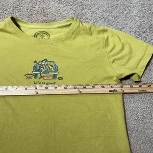 Life is Good Womens Relaxed Fit Yellow Graphic T‎ Shirt Size Small thumbnail 4