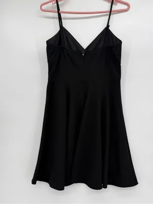 Francesca's Collections Black Spaghetti-Strap Skater Dress thumbnail 5