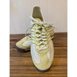 Adidas Originals Mesh Suede Retro Sneakers Yellow White Women’s 6 thumbnail 2