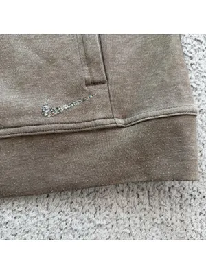 Nike Yoga Y2K Brown Dri Fit Quarter Zip Loose Fit Pullover Sweatshirt Womens M thumbnail 6