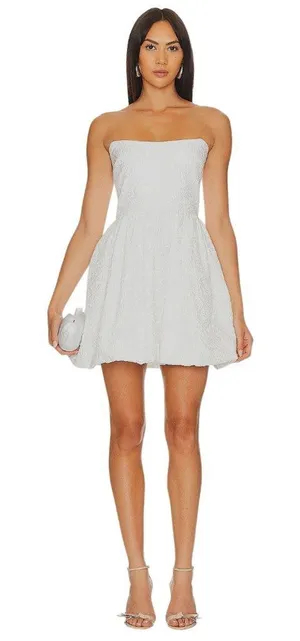 Amanda Uprichard Addison Dress in Ivory X-Small New Womens Mini Strapless thumbnail 1