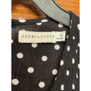 Paper Crane polkadot smocked sleeveless midi dress size medium thumbnail 4