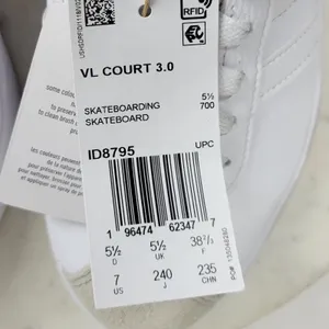 Adidas VL Court 3.0 Skate Sneakers Size 7 White Gold Leather Casual Everyday NEW thumbnail 8