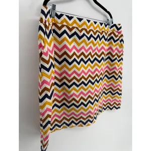 Boden Womens Size 20 Multicolor Chevron Zigzag Cotton‎ Mini Skirt With Pockets thumbnail 2