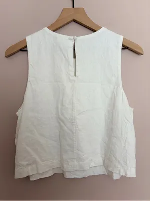Abercrombie & Fitch Linen Shell Top White Medium thumbnail 3