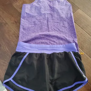 Tek Gear Work out set size small shorts in lavender and black amd size xs racer t… thumbnail 1